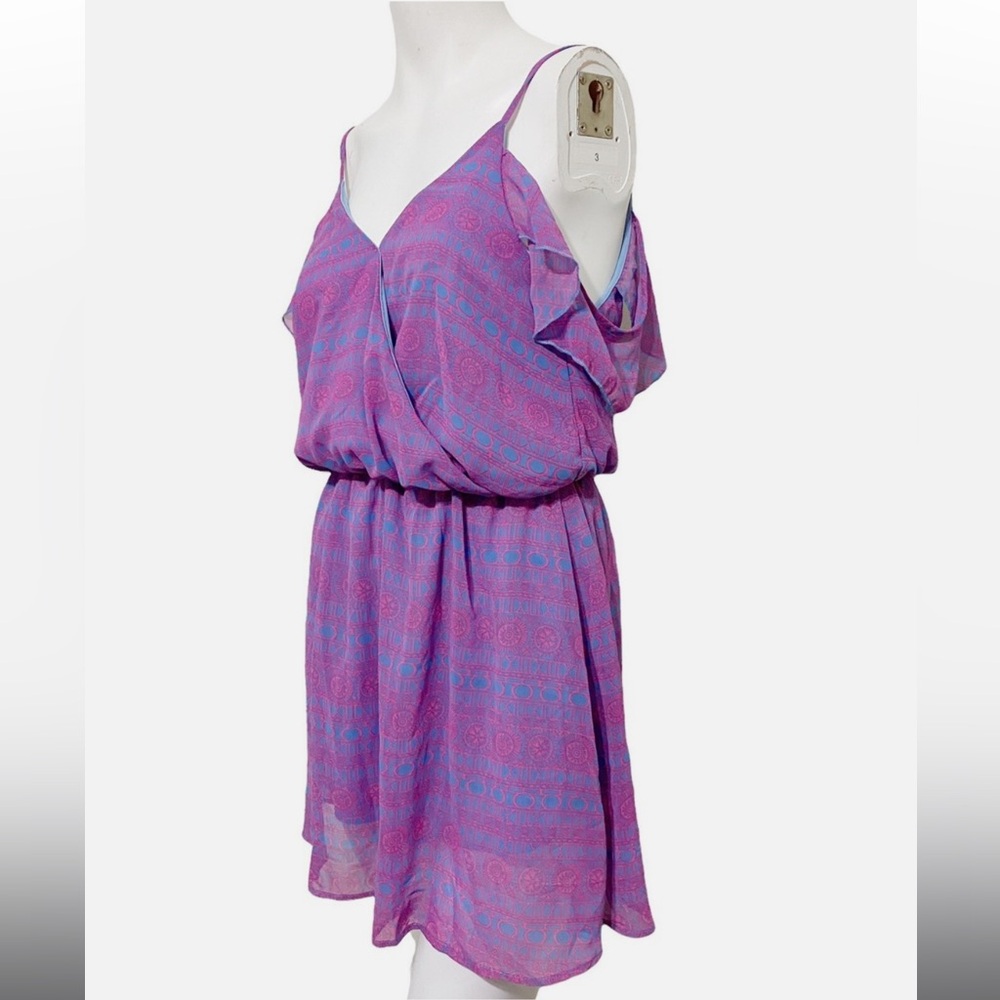 geometric print off-the-shoulder dress
